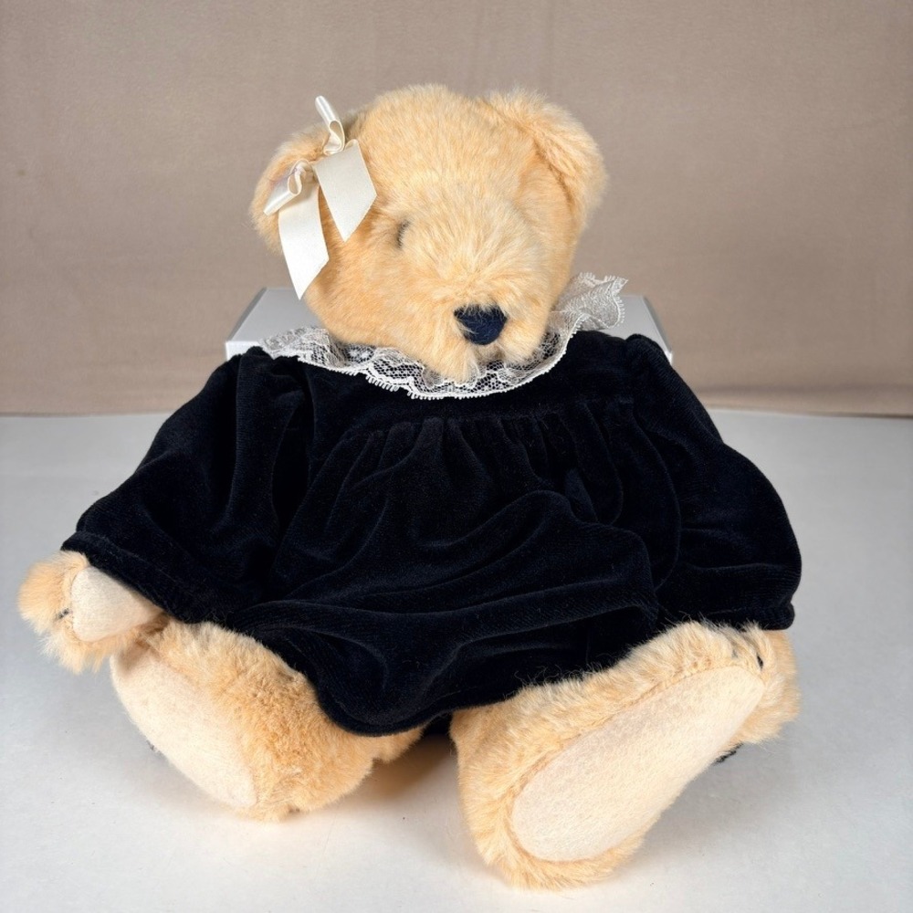North American Bear Co Fluffy VanderBear Black Velvet Dress Plush 11"